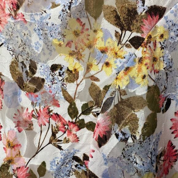Lane Bryant Beautiful Wrap Around  Blouse Size 28 in Blue, Pink, Yellow Floral - Picture 10 of 12